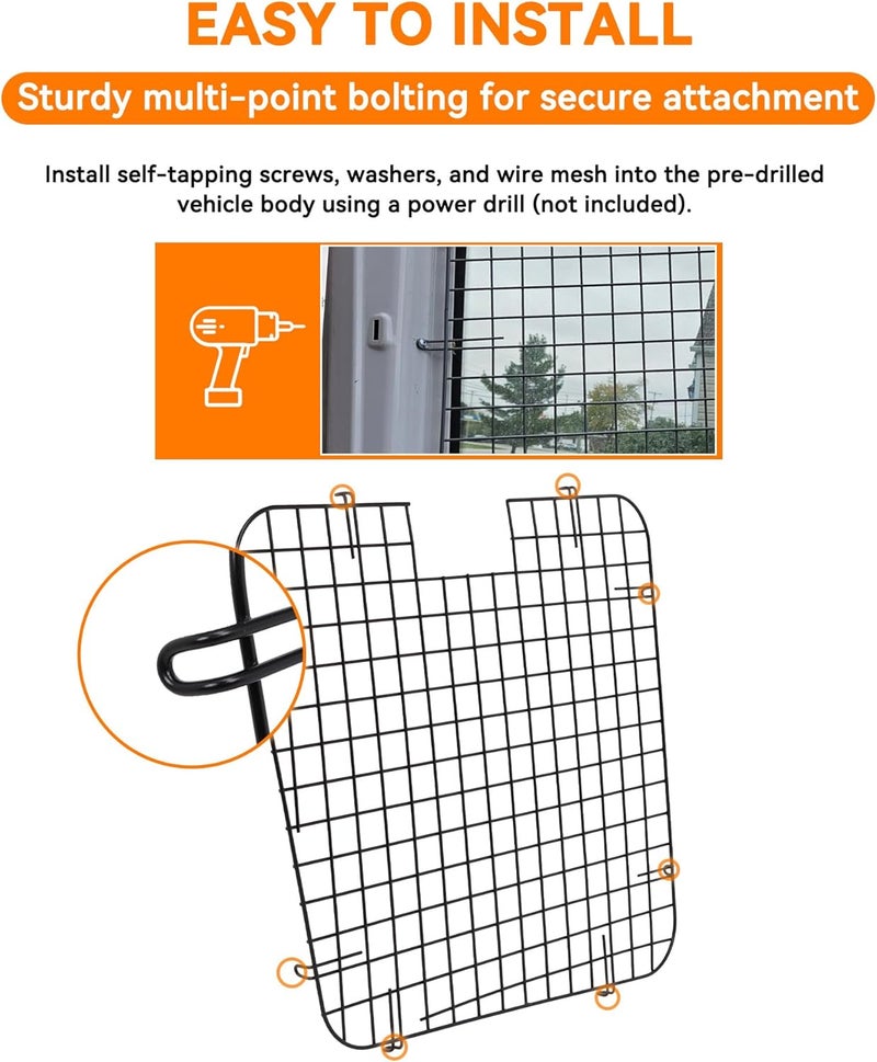 MELIPRON Rear Window Security Screens Fit for Chevy Express/GMC Savana Cargo Van Safety Screens 2PCS - Image 3